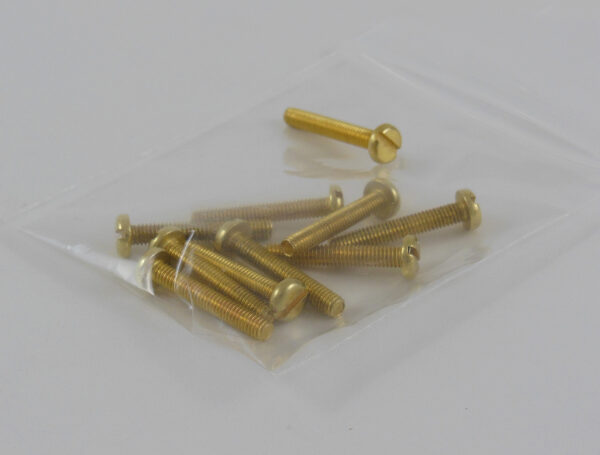 Brass Screws – M4 x 1.00 inch (Package of 10)
